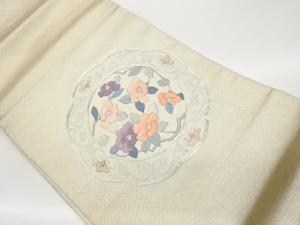 佐賀錦銀駒刺繍華紋模様名古屋帯